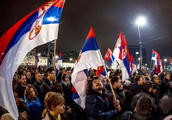 В Белграде прошла антиправительственная акция