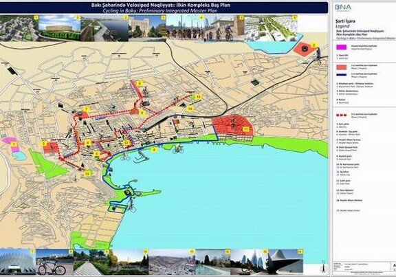 В Баку создадут велосипедные дорожки (Фото карты Генплана)