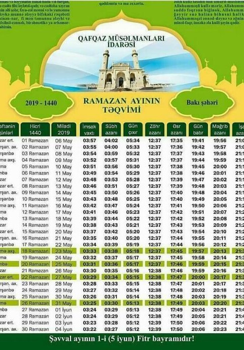 Календарь месяца Рамазан - 2019: правила соблюдения поста
