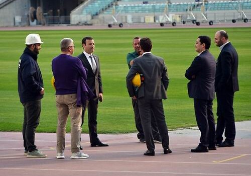 Представители УЕФА осмотрели газон бакинского Олимпийского стадиона перед финалом ЛЕ (Фото)