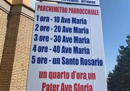 В итальянском городе предложили оплачивать парковку молитвой