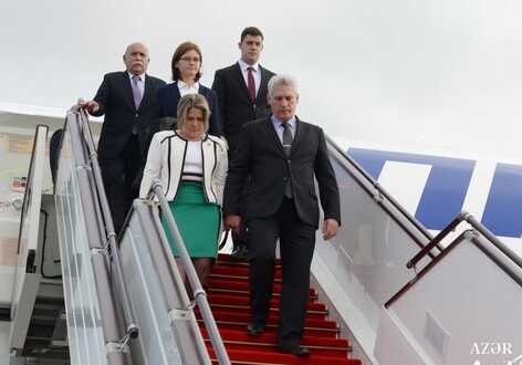 Президент Кубы прибыл в Азербайджан (Фото)