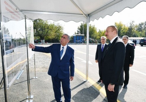 Президент Азербайджана принял участие в открытии ряда объектов в Агдаше  (Фото)
