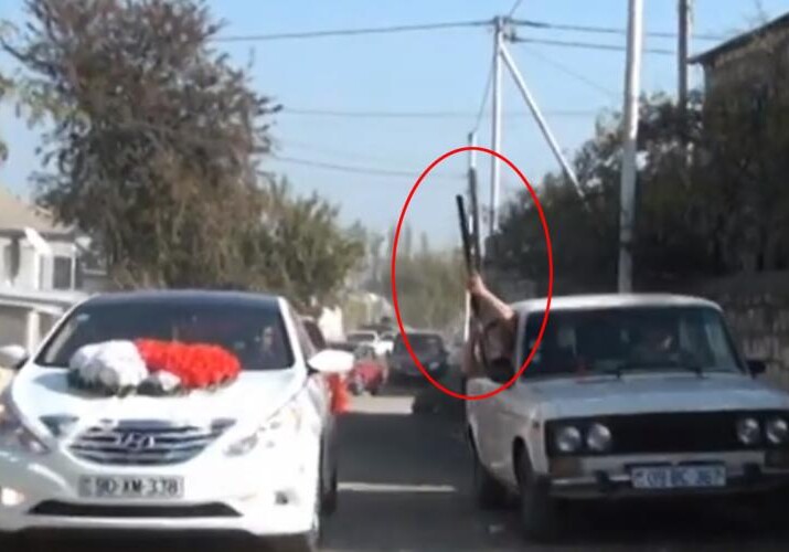 Задержан мужчина, стрелявший из оружия во время движения свадебного кортежа в Газахе (Видео)
