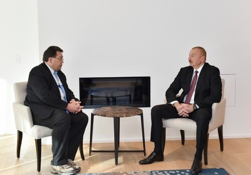 В Давосе состоялась встреча Президента Азербайджана с мэром города Монтре (Фото)