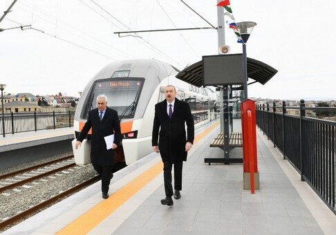 Президент Азербайджана принял участие в открытии части кольцевой железной дороги (Фото-Обновлено)