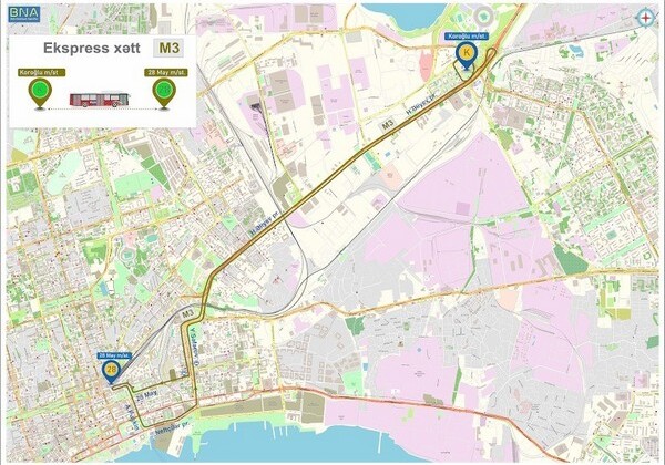 В Баку организуют еще 5 экспресс-маршрутов - Карта