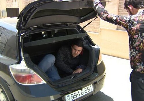 Полиция Азербайджана задержала мужчину, пытавшегося попасть в столицу в багажнике автомобиля (Фото-Видео)