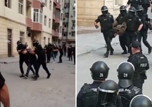 В Баку задержаны 11 человек, бросавших мусор в сотрудников полиции (Видео)