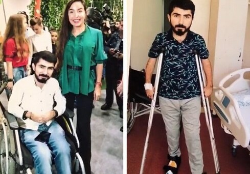 При поддержке Лейлы Алиевой студент Азербайджанской академии художеств избавился от инвалидной коляски (Фото)