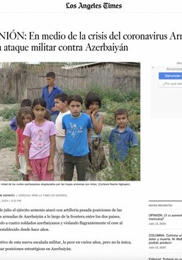 Los Angeles Times: Армения нападает на Азербайджан во время кризиса COVID-19