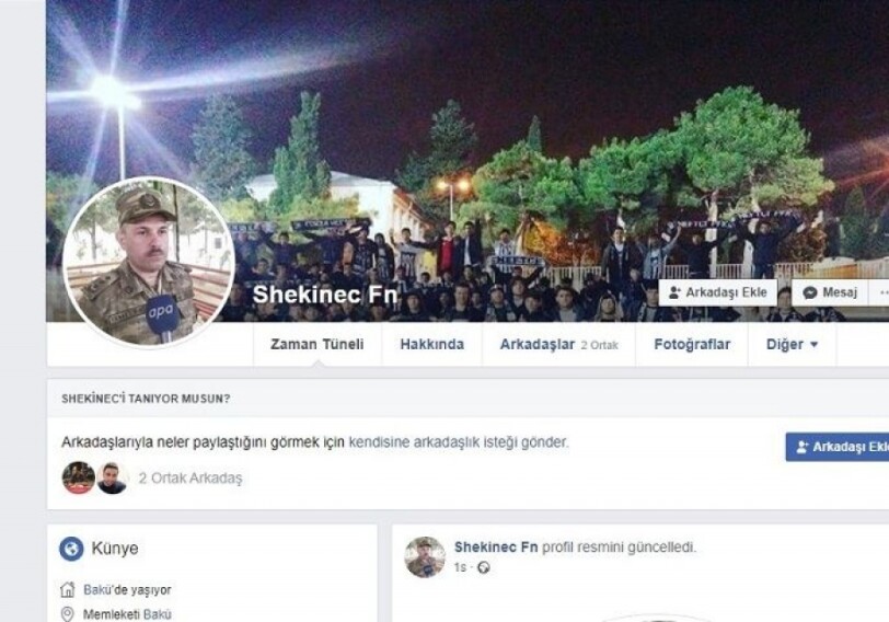 В Facebook открыт фейковый аккаунт на имя начальника пресс-службы Минобороны Азербайджана 