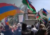 Столкновения между армянами и азербайджанцами по всему миру (Видео)
