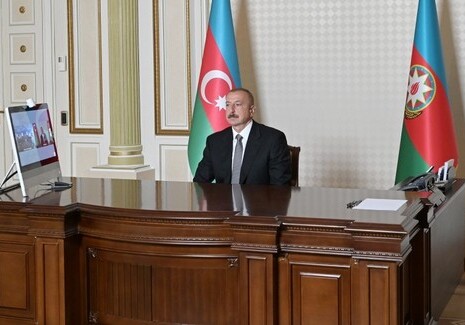 Президент Ильхам Алиев принял участие в видеоформате в открытии госпиталя для больных коронавирусом  (Фото-Видео-Обновлено)
