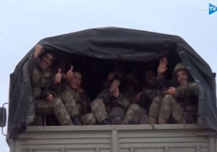 Первые кадры азербайджанских солдат на освобожденных территориях (Видео)