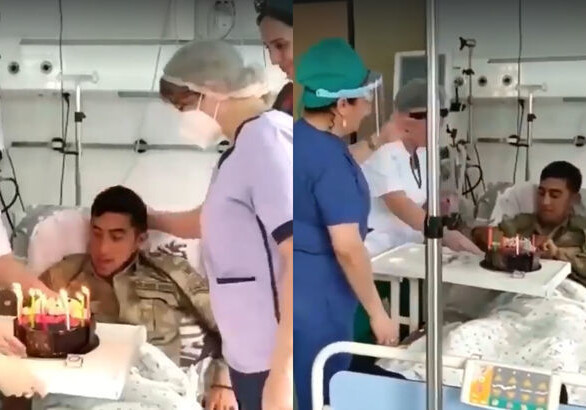 Медперсонал госпиталя сделал сюрприз раненному в боях солдату (Видео)