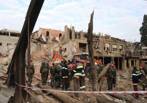 Работы по расчистке завалов жилых домов в Гяндже завершены– Отчет МЧС АР 