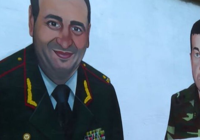 Картины с изображением наших национальных героев на улицах Баку (Видео)