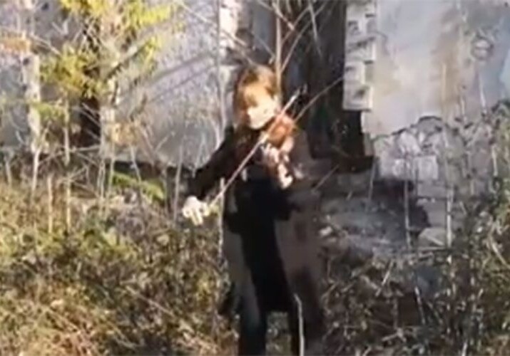 Музыкальный месседж миру из разрушенного Центра культуры города Физули (Видео) 