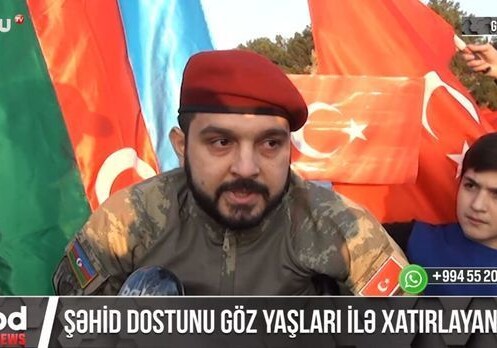 Азербайджанский солдат не смог сдержать слез, вспомнив своего друга, ставшего шехидом (Видео)