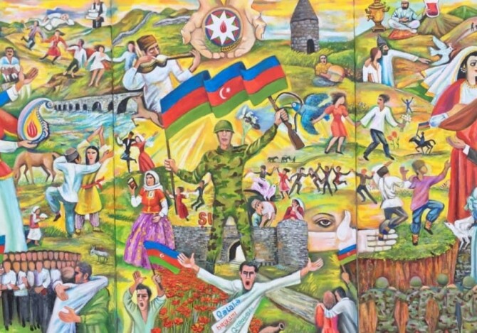 Азербайджанский художник создал панно в честь нашей великой Победы в Отечественной войне (Фото)