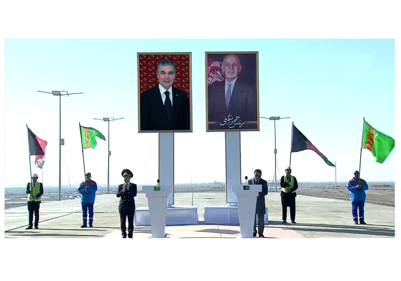 Президенты Туркменистана и Афганистана приняли участие в церемонии ввода в строй ряда совместных инфраструктурных объектов (Фото)