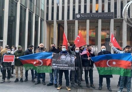 Азербайджанская и турецкая общины провели в США акцию протеста (Фото)