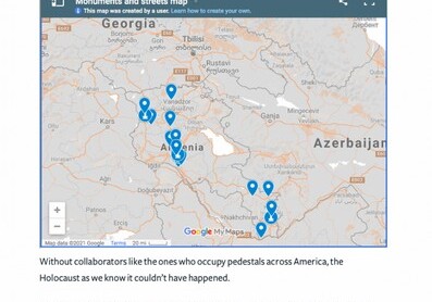 Forward опубликовало статью со списком памятников фашистам и нацистским прислужникам в разных странах мира - Армения одна из них