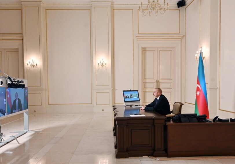 Президент Азербайджана принял в видеоформате делегацию во главе с председателем Maire Tecnimont Group Италии (Фото)
