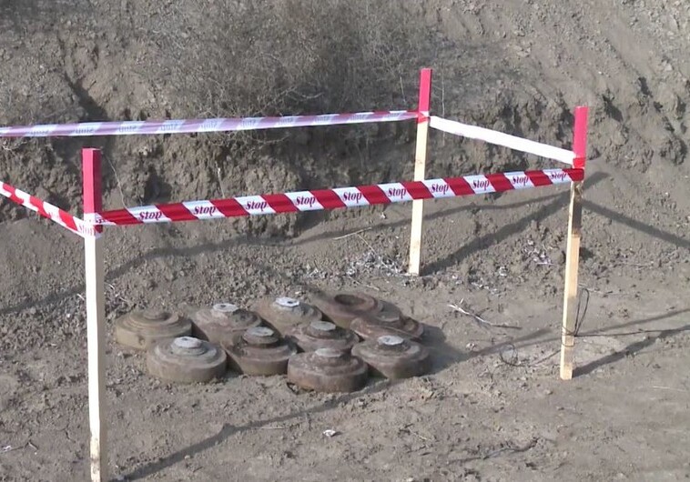 На дороге в агдамское село Баш Гарвенд обезврежено 10 противотанковых мин (Видео)