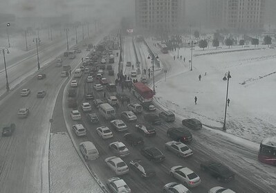 Снежная погода затруднила работу общественного транспорта в Баку (Фото-Видео)