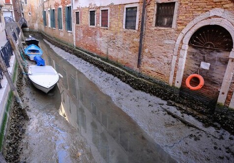 В Венеции пересохли знаменитые каналы (Фото)