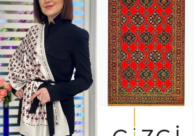 Гюльнара Халилова представила шарфы с орнаментами карабахских ковров (Фото)