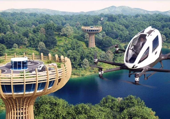 EHang построит в Италии аэропорт, похожий на дерево - Транспорт будущего
