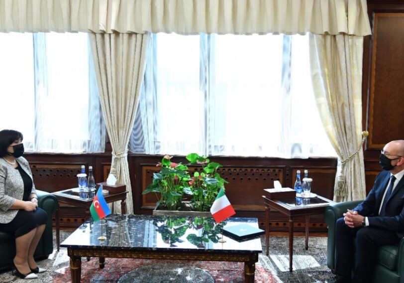 Сахиба Гафарова встретилась с председателем постоянной комиссии итальянского Сената по иностранным делам и эмиграции (Фото)