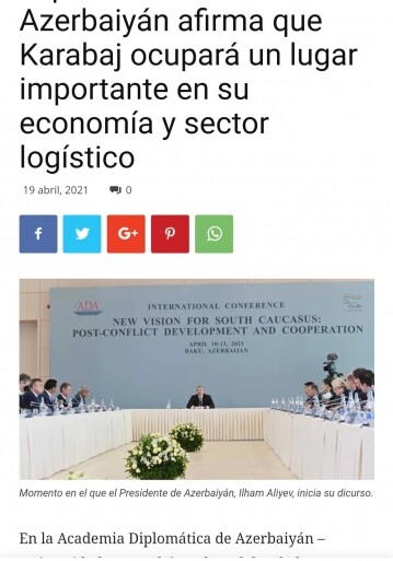 Style International: Президент Азербайджана заявил, что Карабах займет важное место в экономике и логистике страны