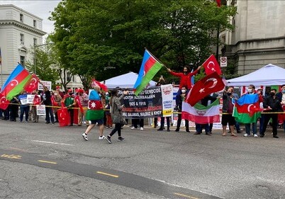 В Вашингтоне прошла акция протеста турецкой и азербайджанской общин (Видео)