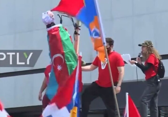 В Лос-Анджелесе армяне призвали к насилию в отношении азербайджанцев (Видео)