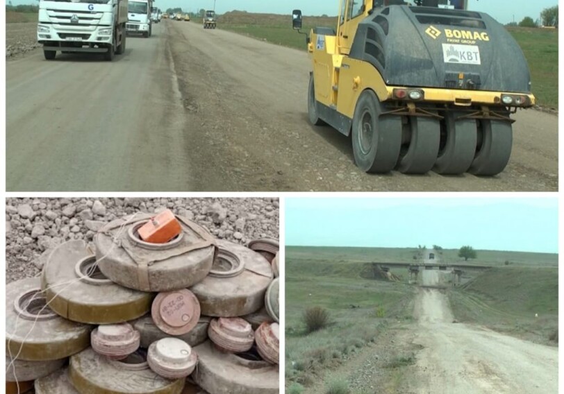 На мосту на строящейся дороге в Агдам обнаружены мины-ловушки (Видео)