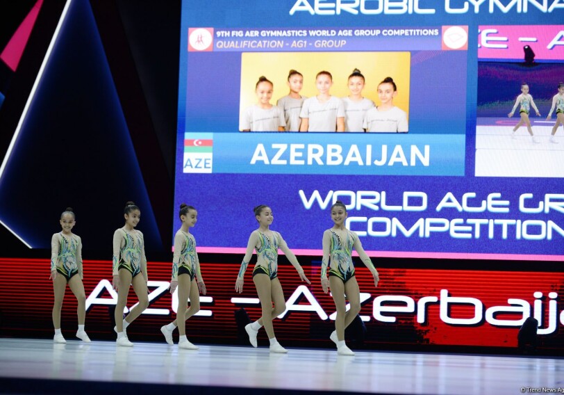 Азербайджанская команда вышла в финал Всемирных соревнований по аэробной гимнастике в Баку (Фото)