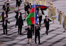 Азербайджанские спортсмены на параде на Открытии Олимпиады-2020 (Фото)