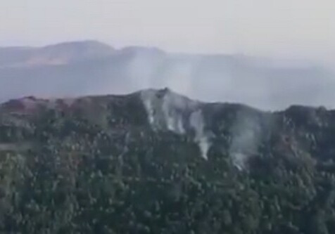 На заминированной армянами территории в Ходжавенде произошел пожар (Видео)