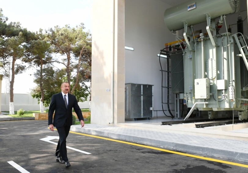 Президент Ильхам Алиев принял участие в открытии капитально реконструированной 110/35/6-киловольтной подстанции «Сураханы» (Фото)