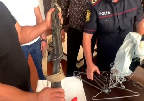 В Баку у ранее судимого обнаружили автомат Калашникова (Видео)