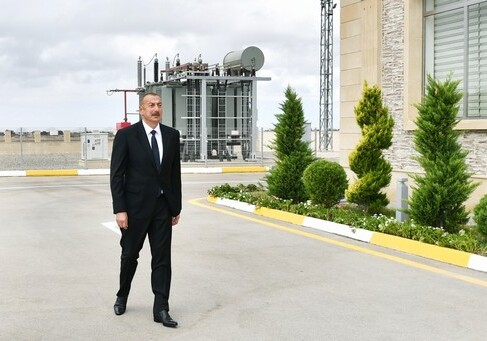 Президент Ильхам Алиев принял участие в открытии подстанции «Бузовна-1» в Баку (Фото)