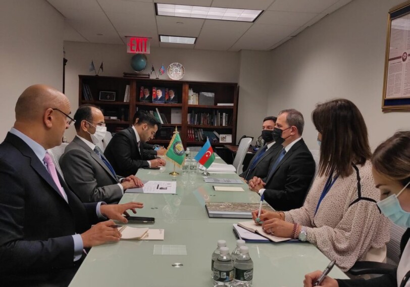 Глава МИД Азербайджана встретился с генсеком Совета сотрудничества арабских государств Персидского залива (Фото)