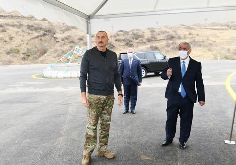 Президент Ильхам Алиев заложил фундамент автомобильной дороги Талыш-Тапгарагоюнлу-Гашалты-Нафталан  (Фото)
