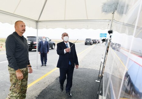Президент Ильхам Алиев принял участие в открытии автодорог, ведущих в поселок Суговушан и село Талыш (Фото)