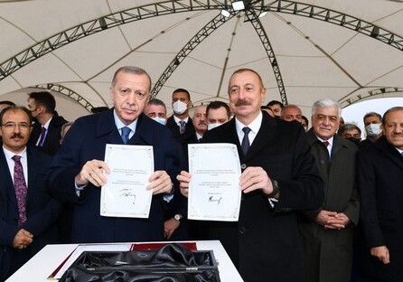 Президенты Азербайджана и Турции заложили фундамент новой дороги в Зангезурском коридоре (Фото-Обновлено)