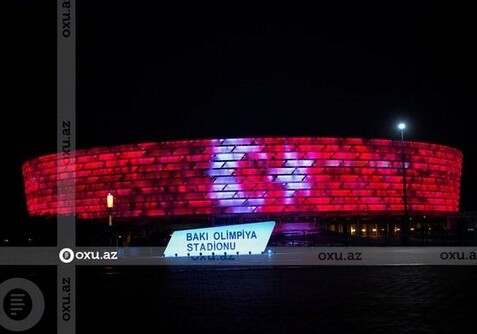 Бакинский олимпийский стадион окрасился в цвета турецкого флага – Посол Турции поблагодарил Азербайджан (Фото)